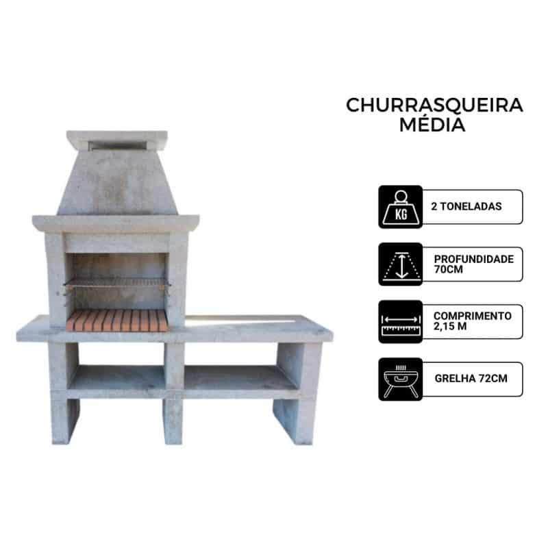 Churrasqueira Média de pedra natural